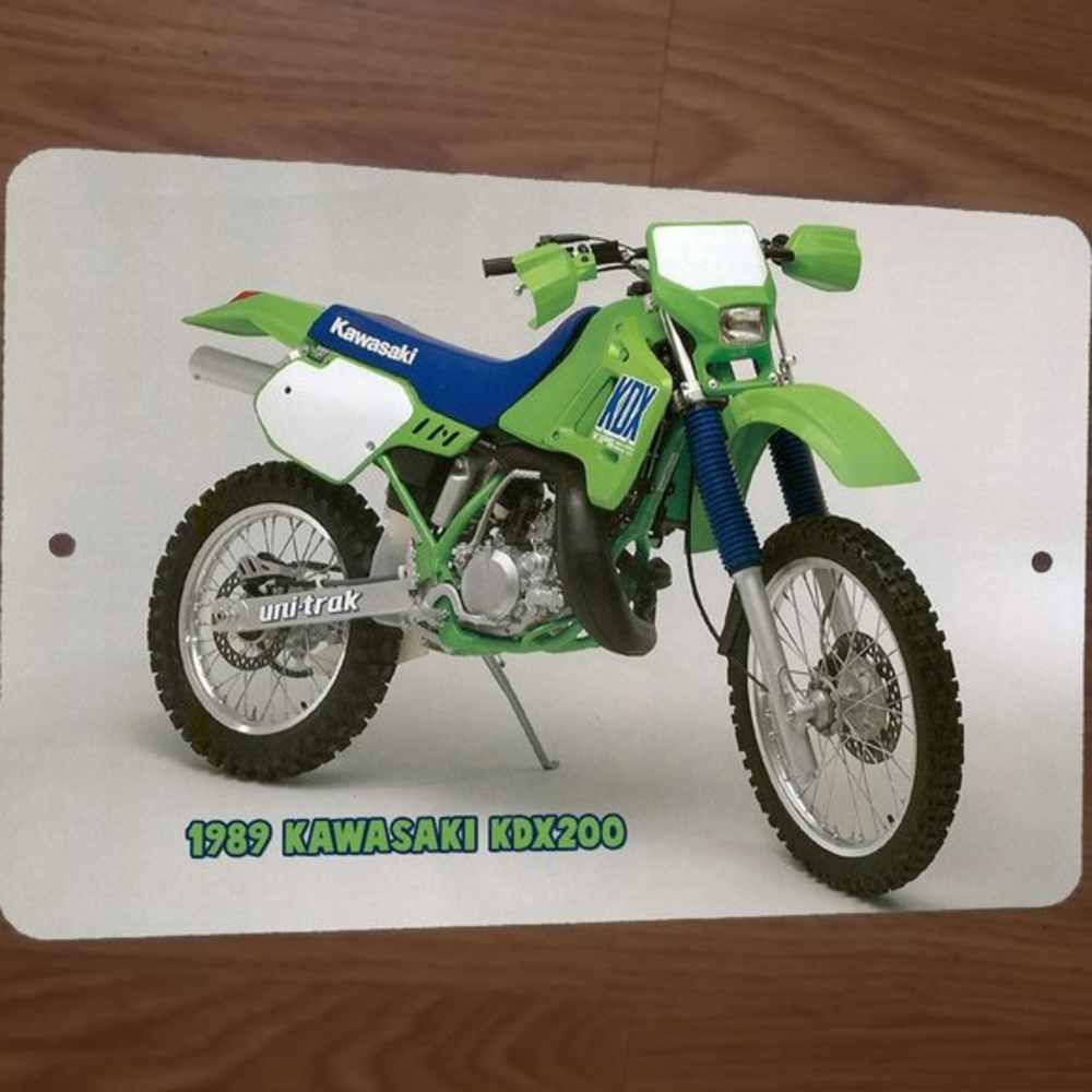 1989 Kawasaki KDX200 Photo 8x12 Metal Wall Sign Poster Dirt Bike Moto Motorcycle